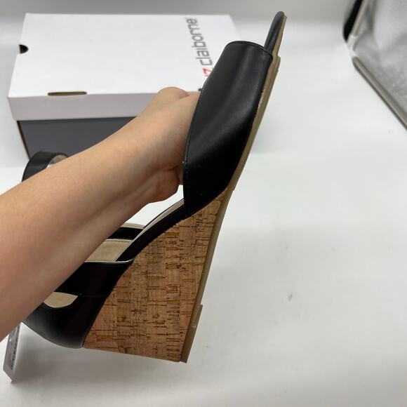 Liz Claiborne Womens Octavia Wedge Sandals Black Size 10M - Picture 10 of 11